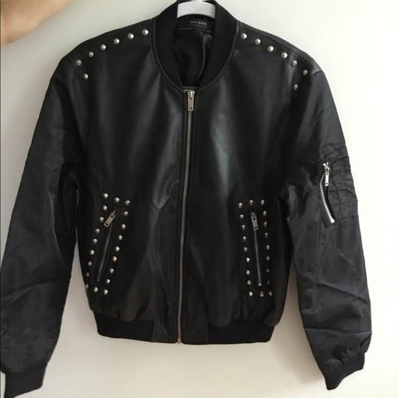 Zara Punk & Love Studded Bomber Jacket - Picture 2 of 5